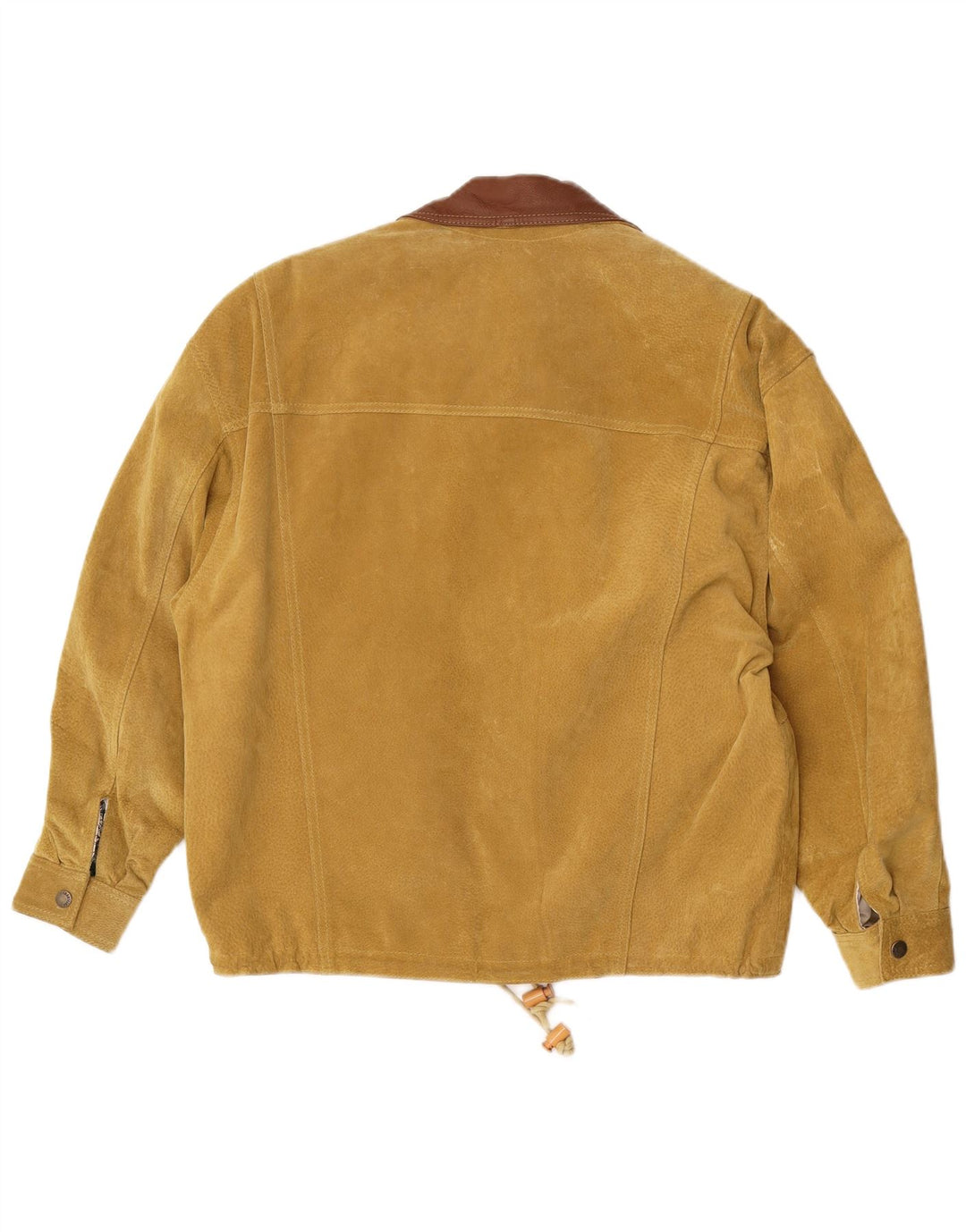 Front Line Mens Suede Jacket UK 40 Large Beige Leather