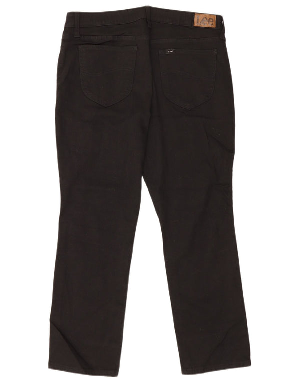Lee Womens Mid Rise Regular Fit Straight Jeans US 14 XL W35 L28 Black