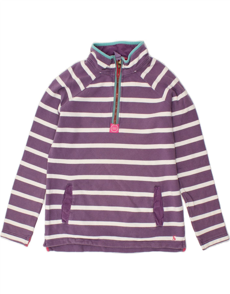 JOULES Womens Loose Fit Zip Neck Sweatshirt Jumper UK 8 Small Purple | Vintage Joules | Thrift | Second-Hand Joules | Used Clothing | Messina Hembry 