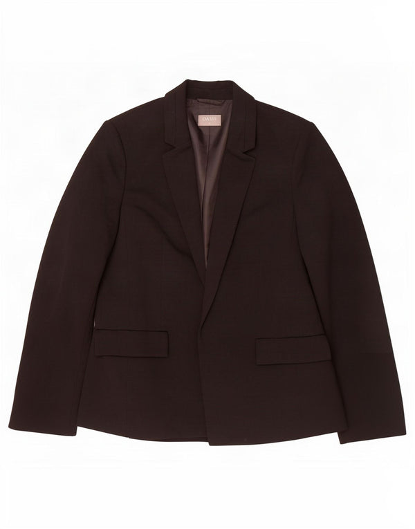 Oasis Womens Open Blazer Jacket UK 14 Medium Black Pinstripe Polyester