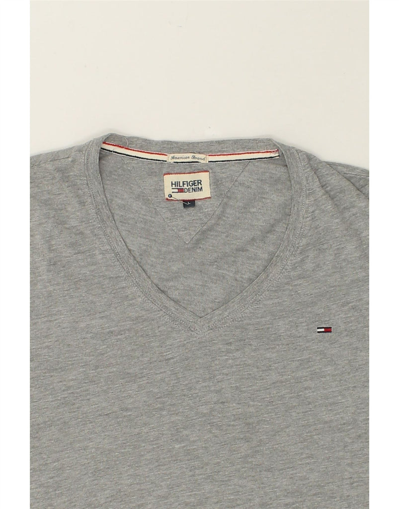 TOMMY HILFIGER Mens T-Shirt Top Large Grey Cotton | Vintage Tommy Hilfiger | Thrift | Second-Hand Tommy Hilfiger | Used Clothing | Messina Hembry 