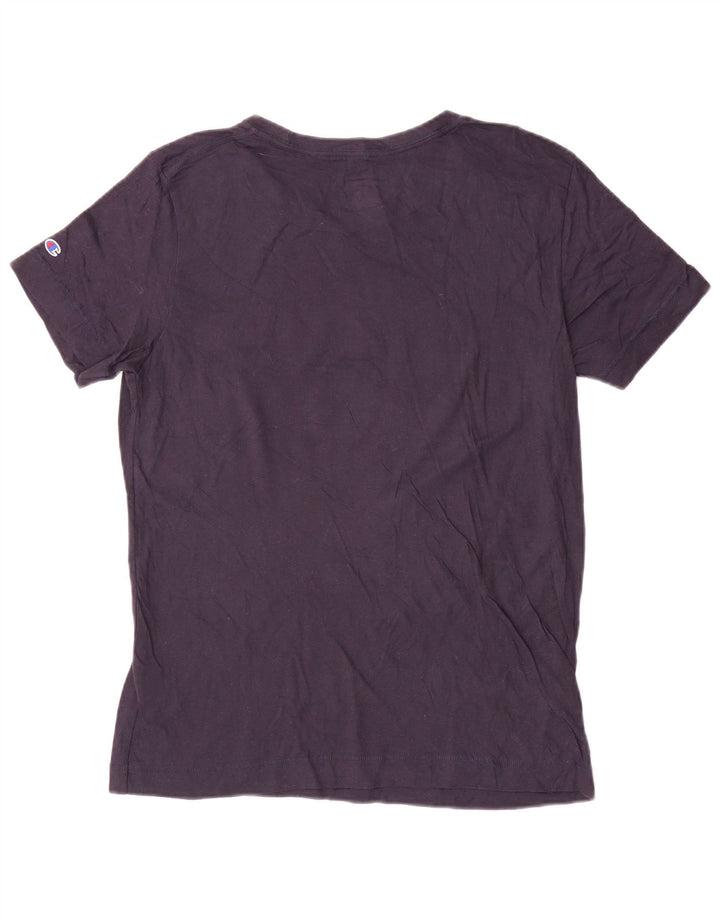 Champion Womens Notre Dame Graphic T-Shirt Top UK 16 Large Navy Blue Cotton