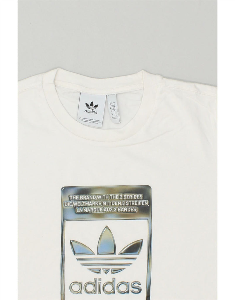 ADIDAS Mens Graphic T-Shirt Top Small White Cotton | Vintage Adidas | Thrift | Second-Hand Adidas | Used Clothing | Messina Hembry 