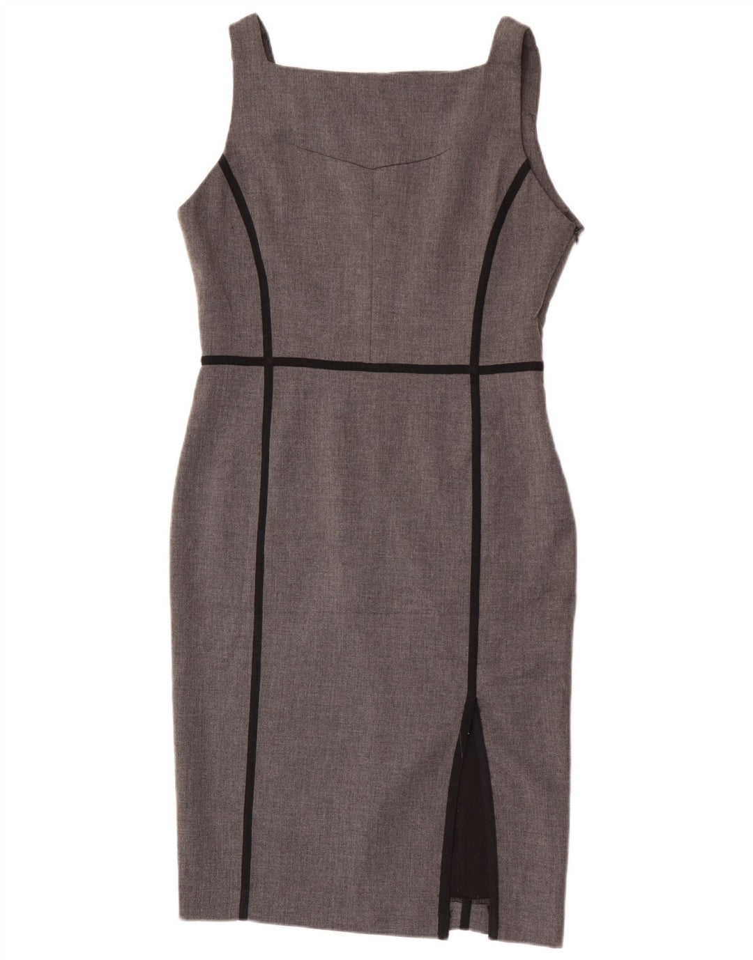 Zara Womens Sleeveless Sheath Dress UK 14 Large Grey Polyester