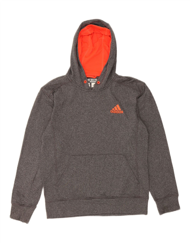 ADIDAS Womens Climawarm Hoodie Jumper UK 10 Small Grey Polyester Vintage Adidas and Second-Hand Adidas from Messina Hembry 