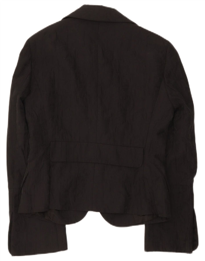 Max & Co. Womens 2 Button Blazer Jacket UK 14 Large Black Cotton