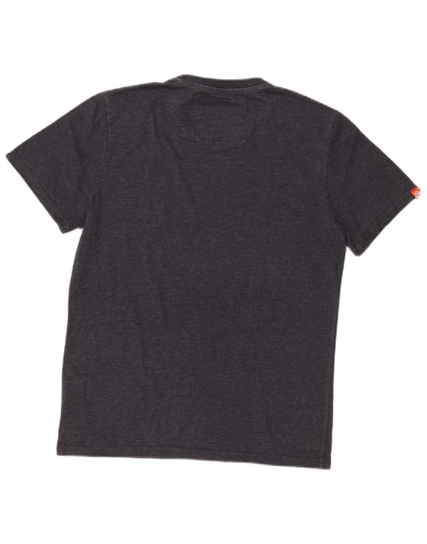 Superdry Mens Graphic T-Shirt Top XL Grey Flecked Cotton