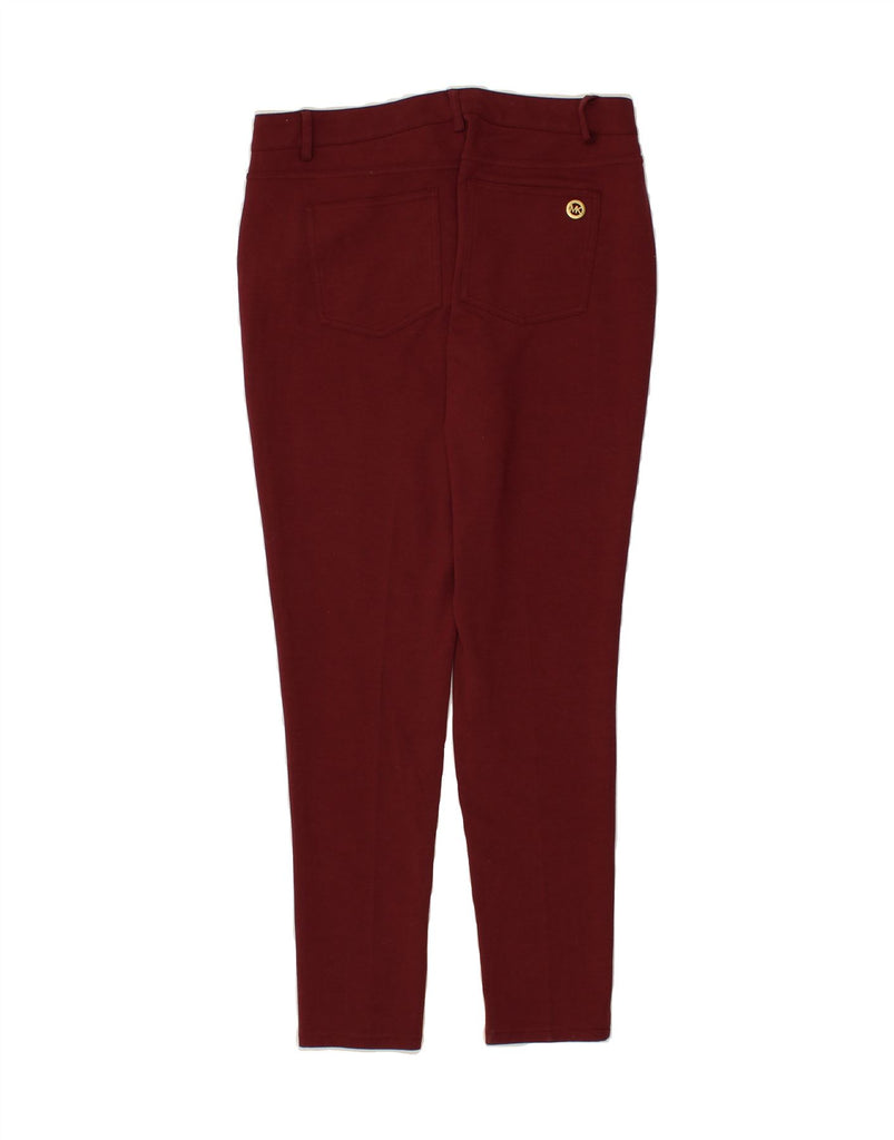 MICHAEL KORS Womens Skinny Casual Trousers US 10 Large W32 L28 Burgundy Vintage Michael Kors and Second-Hand Michael Kors from Messina Hembry 