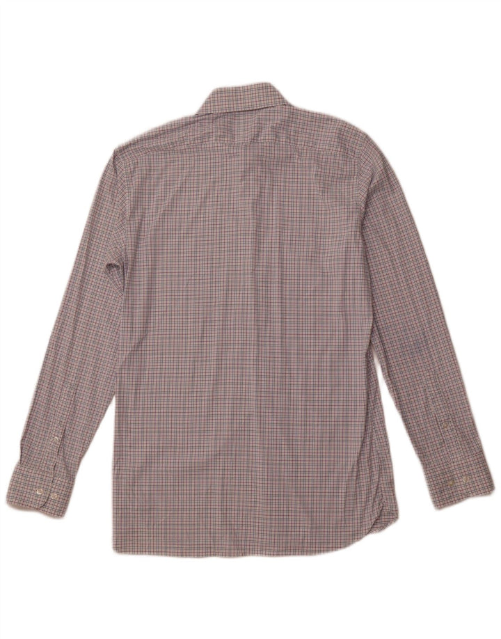 BONOBOS Mens Slim Fit Shirt Size 15 1/2 Medium Pink Check Nylon