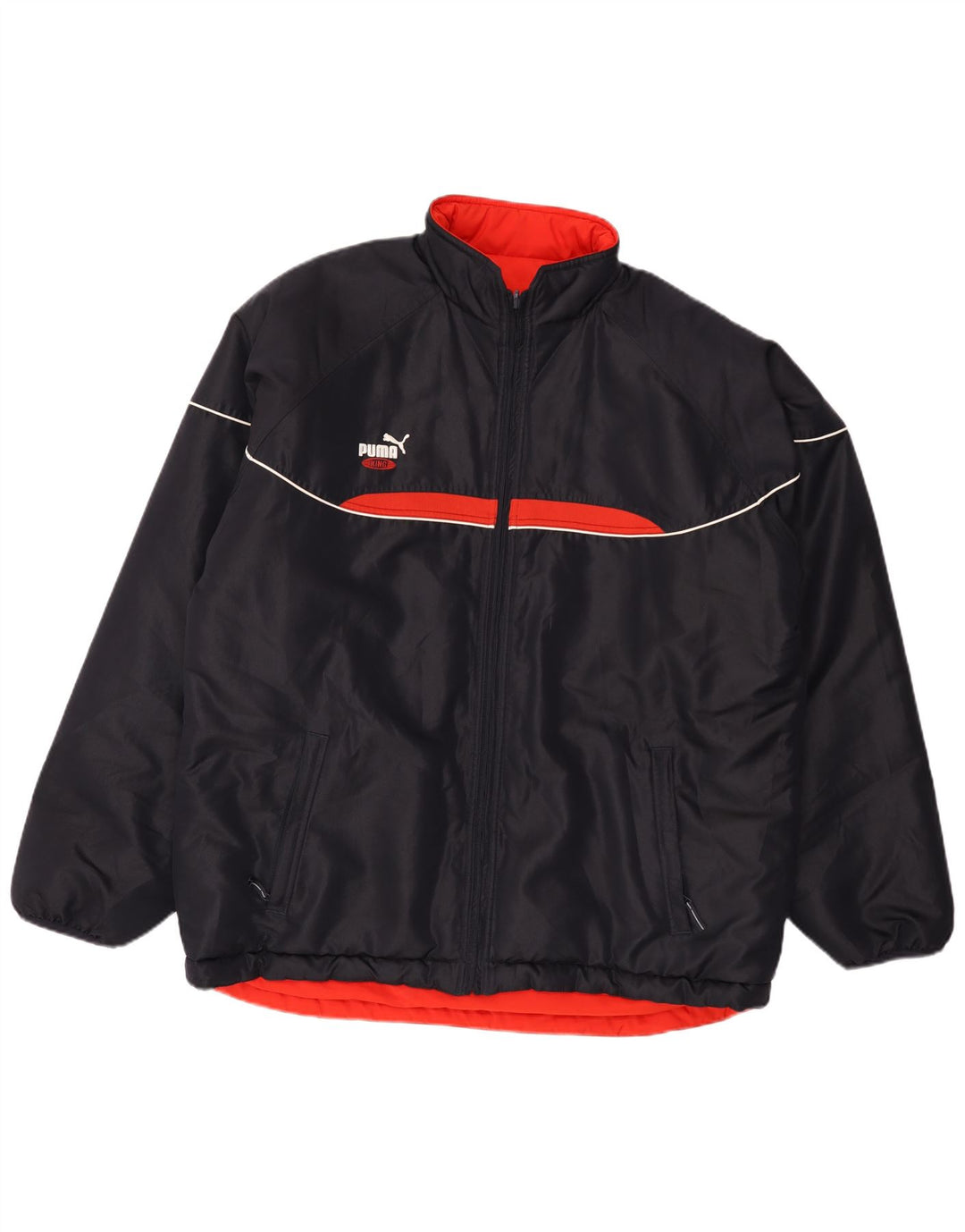 Puma Mens Reversible Padded Jacket UK 44 2XL Navy Blue Colourblock