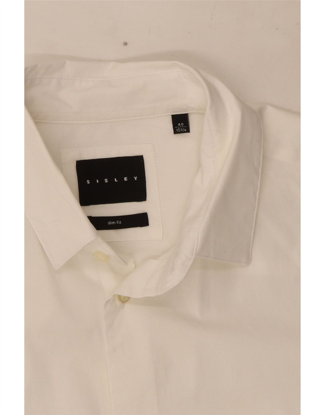 Sisley Mens Slim Fit Shirt Size 40 15 3/4 Medium White