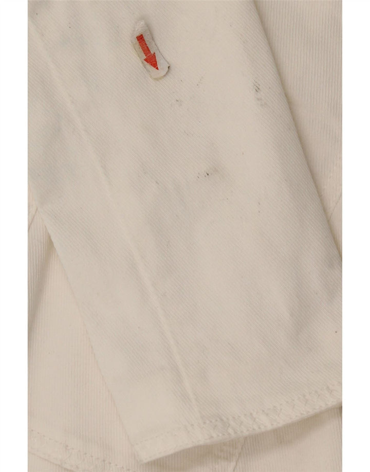 Armani Jeans Womens 3 Button Blazer Jacket UK 10 Small White Cotton