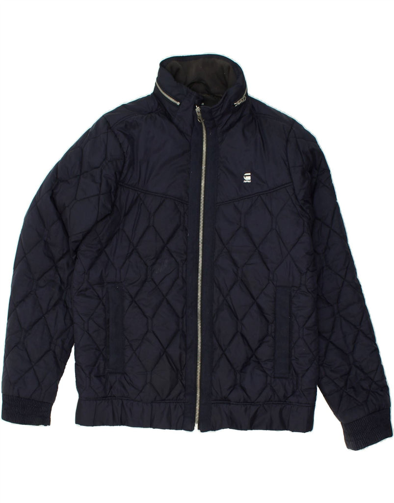 G-STAR Mens Quilted Jacket UK 40 Large Navy Blue Polyamide | Vintage G-Star | Thrift | Second-Hand G-Star | Used Clothing | Messina Hembry 