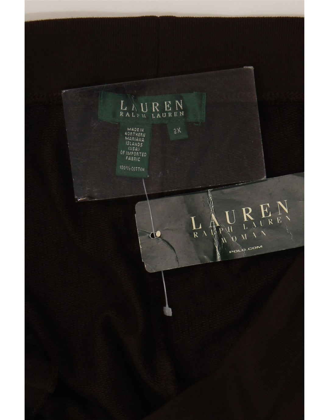 Ralph Lauren Womens Capri Tracksuit Trousers 2XL  Brown Cotton