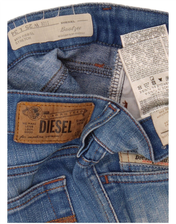 Diesel Womens Bootzee Slim Bootcut Jeans W25 L30 Blue Cotton