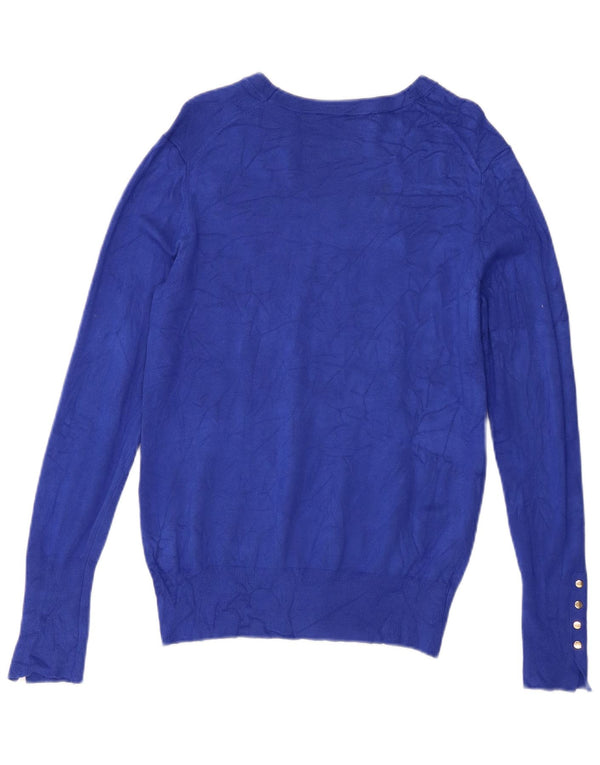 Zara Womens Boat Neck Jumper Sweater UK 18 XL Blue