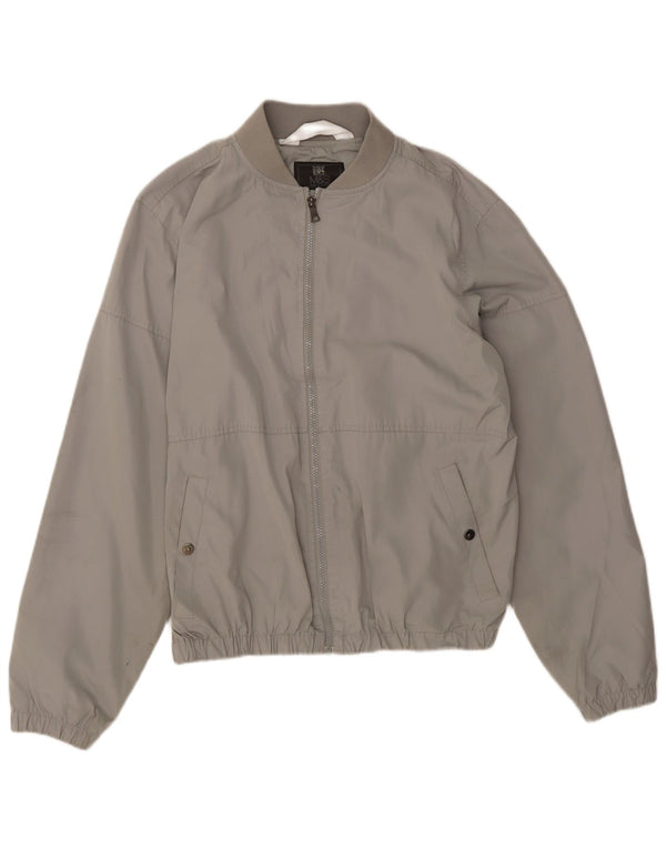 Marks & Spencer Mens Bomber Jacket UK 40 Large Grey Polyester