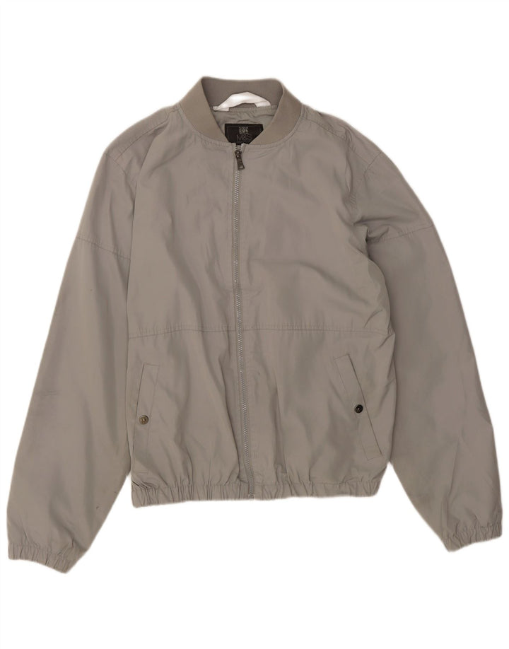 Marks & Spencer Mens Bomber Jacket UK 40 Large Grey Polyester