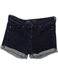 MOSSIMO Womens Mid Rise Denim Shorts US 8 Medium W29 Navy Blue Cotton