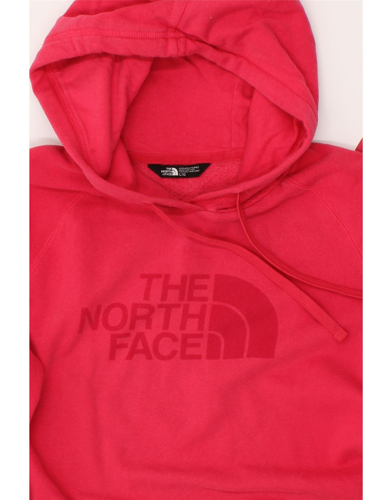 THE NORTH FACE Womens Graphic Hoodie Jumper UK 16 Large Pink Cotton | Vintage The North Face | Thrift | Second-Hand The North Face | Used Clothing | Messina Hembry 