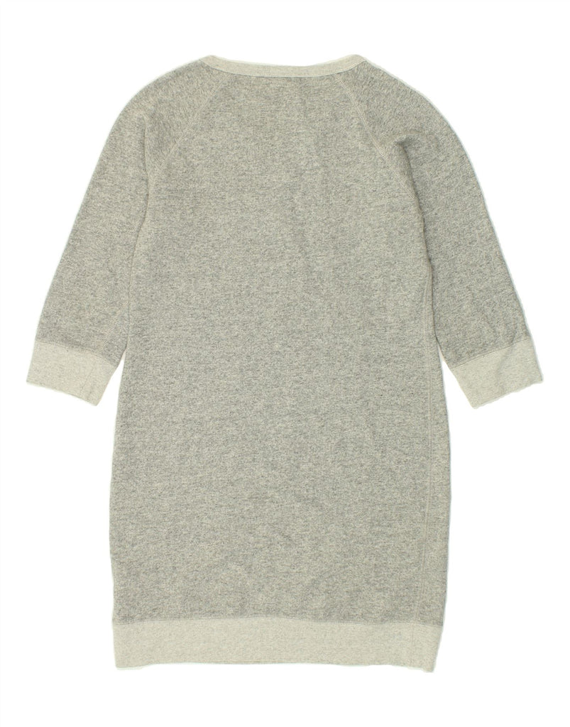 J. CREW Womens 3/4 Sleeve Jumper Dress UK 12 Medium Grey Flecked Cotton Vintage J. Crew and Second-Hand J. Crew from Messina Hembry 