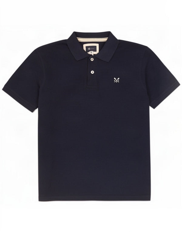 Crew Clothing Mens Polo Shirt Medium Navy Blue Cotton