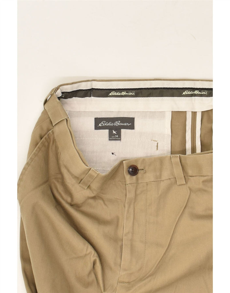 EDDIE BAUER Mens Straight Casual Trousers W34 L29 Beige Cotton | Vintage Eddie Bauer | Thrift | Second-Hand Eddie Bauer | Used Clothing | Messina Hembry 