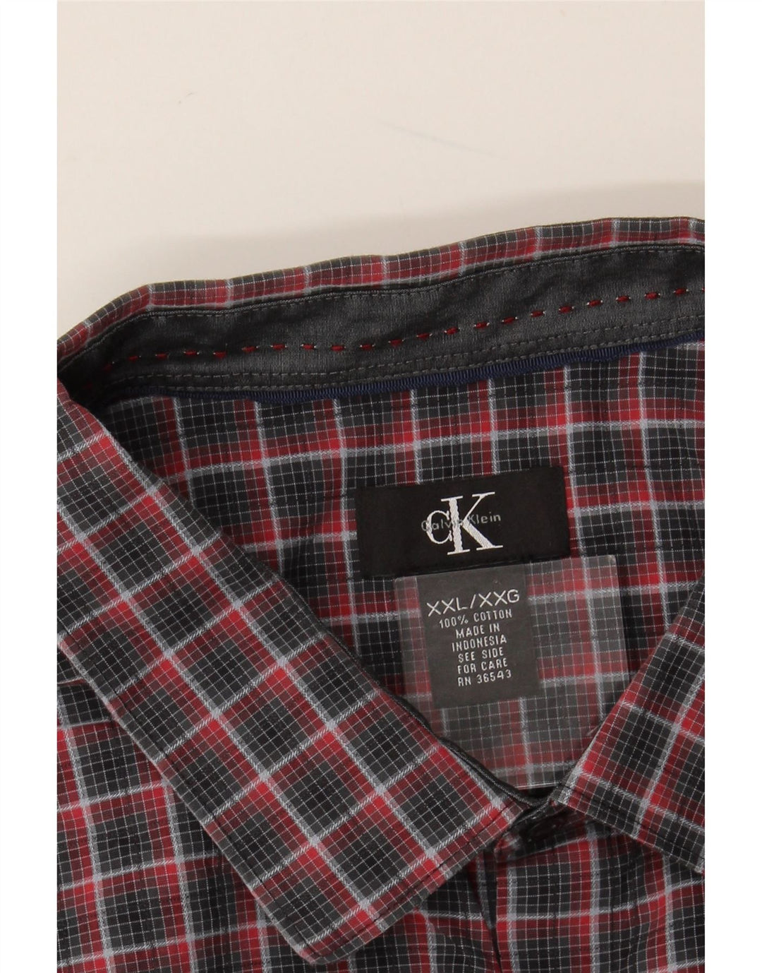 CALVIN KLEIN Mens Shirt 2XL Multicoloured Check Cotton