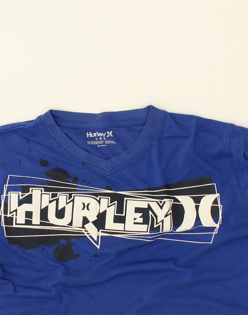 HURLEY Mens Graphic T-Shirt Top Large Blue Cotton | Vintage Hurley | Thrift | Second-Hand Hurley | Used Clothing | Messina Hembry 