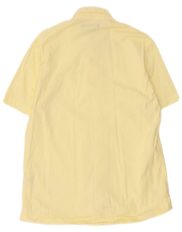 French Connection Mens Short Sleeve Shirt Large Yellow Cotton