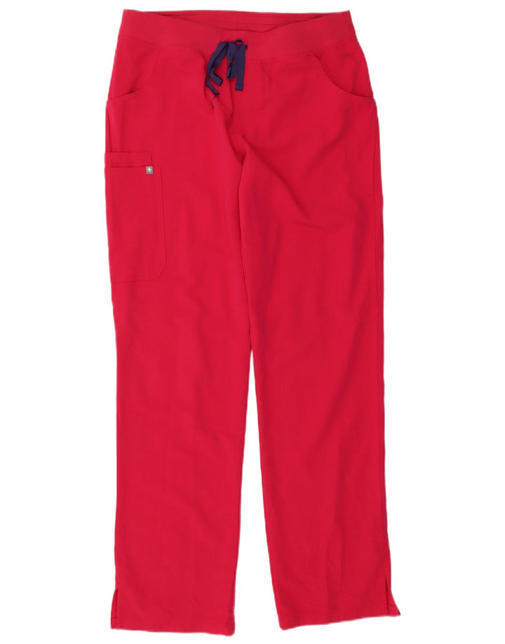 Figs Womens Straight Cargo Trousers Large W32 L32 Pink Polyester