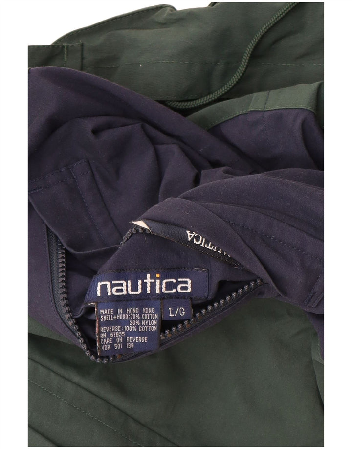 Nautica Mens Reversible Jacket UK 40 Large Multicoloured Colourblock Cotton
