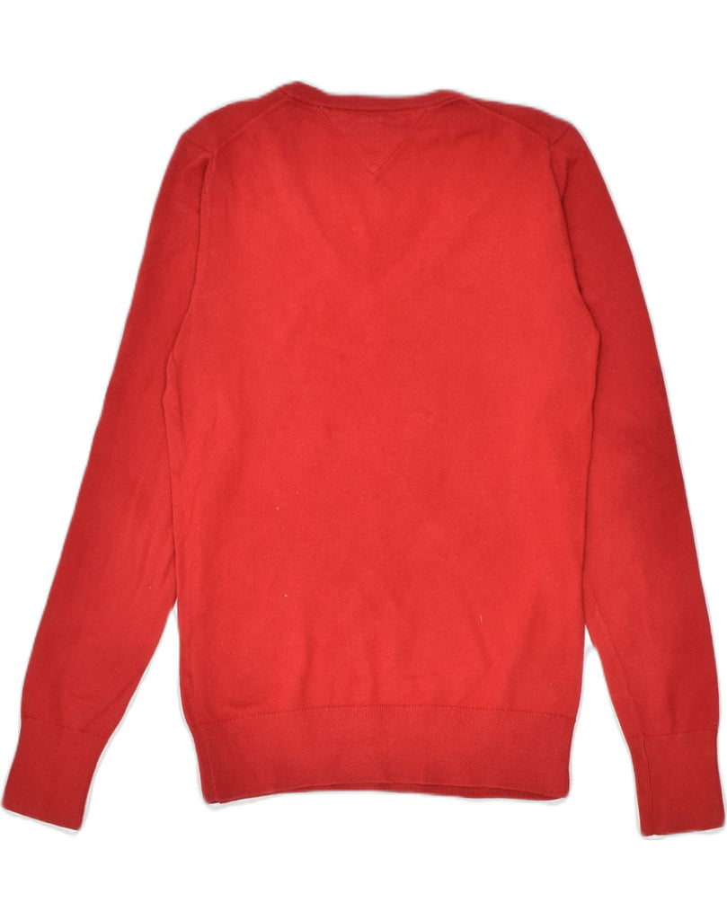 TOMMY HILFIGER Womens V-Neck Jumper Sweater UK 8 Small Red | Vintage | Thrift | Second-Hand | Used Clothing | Messina Hembry 