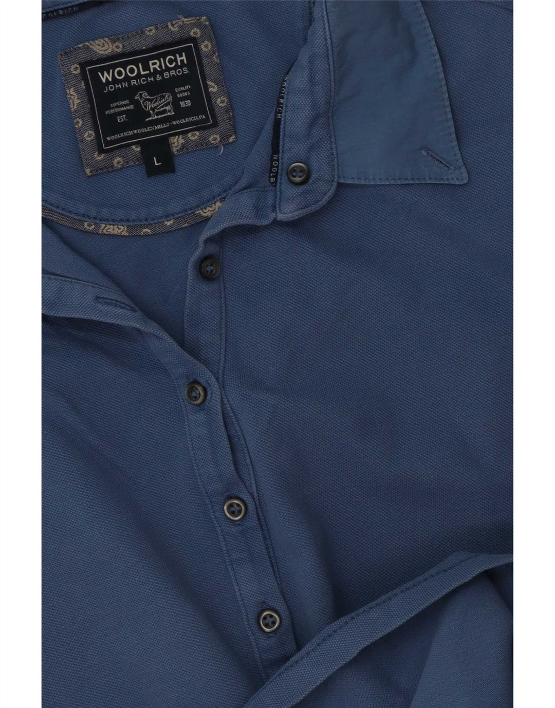 Woolrich Womens Polo Shirt UK 16 Large Blue