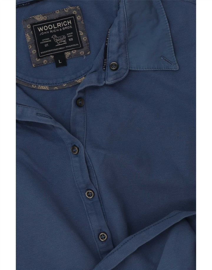 Woolrich Womens Polo Shirt UK 16 Large Blue