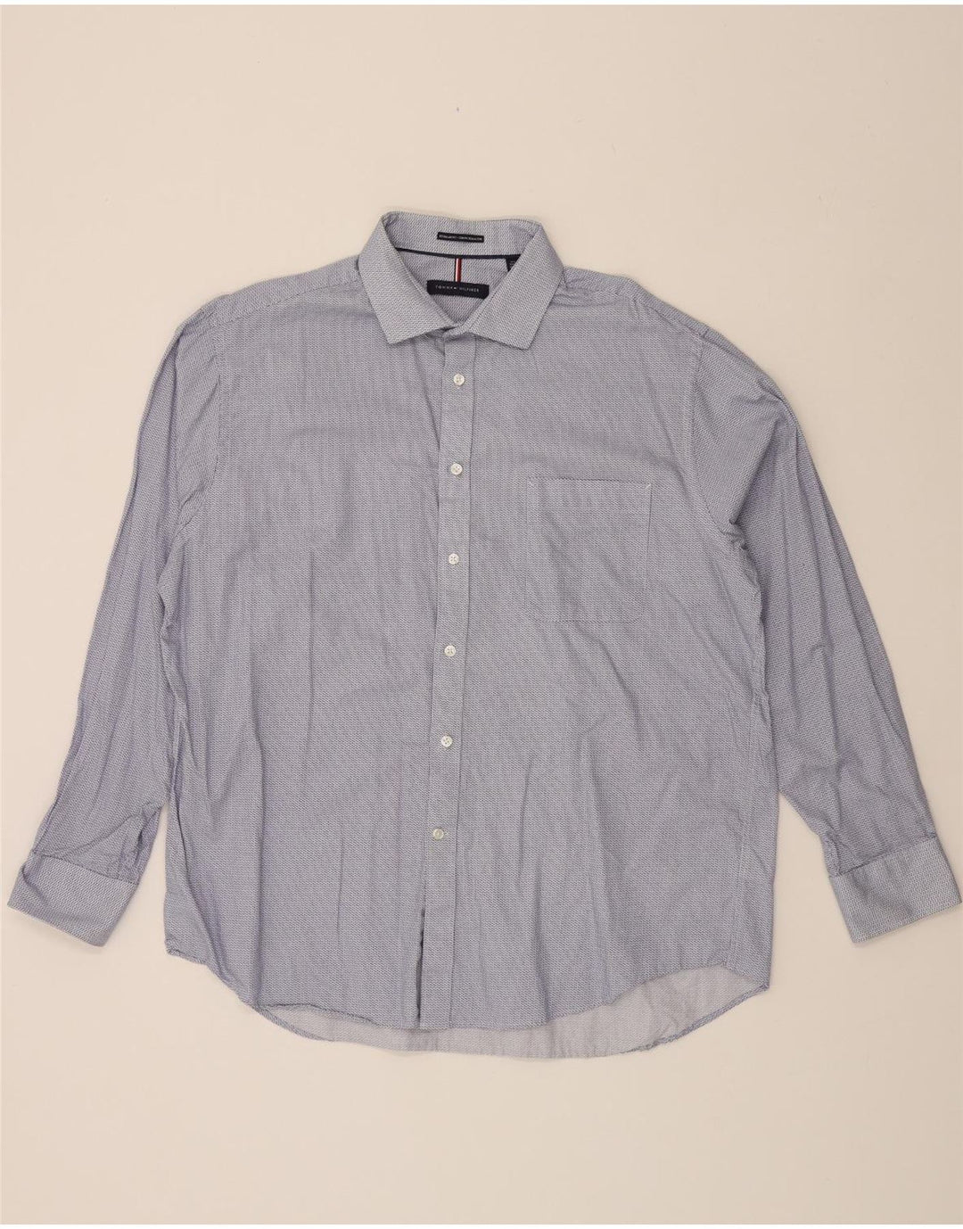 TOMMY HILFIGER Mens Regular Fit Shirt Size 17 1/2 XL Blue Spotted Vintage Tommy Hilfiger and Second-Hand Tommy Hilfiger from Messina Hembry 