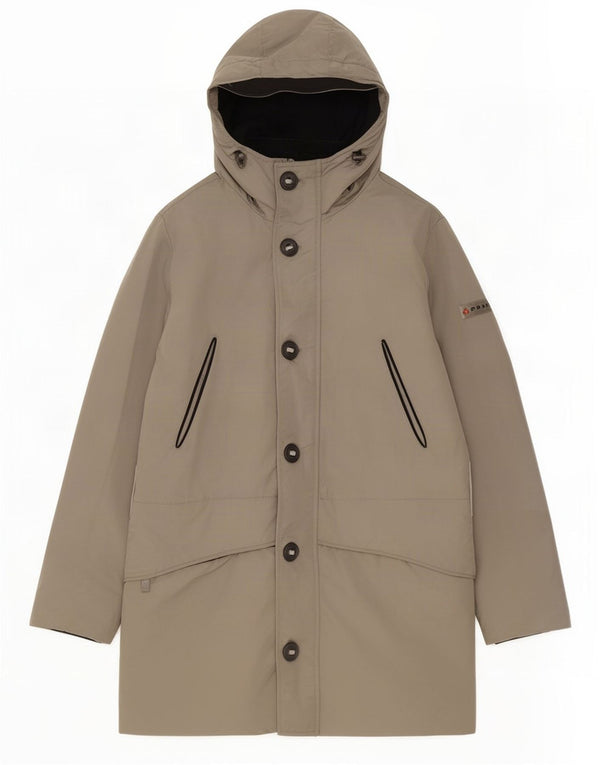 PEUTEREY Mens Hooded Padded Coat UK 36 Small Grey