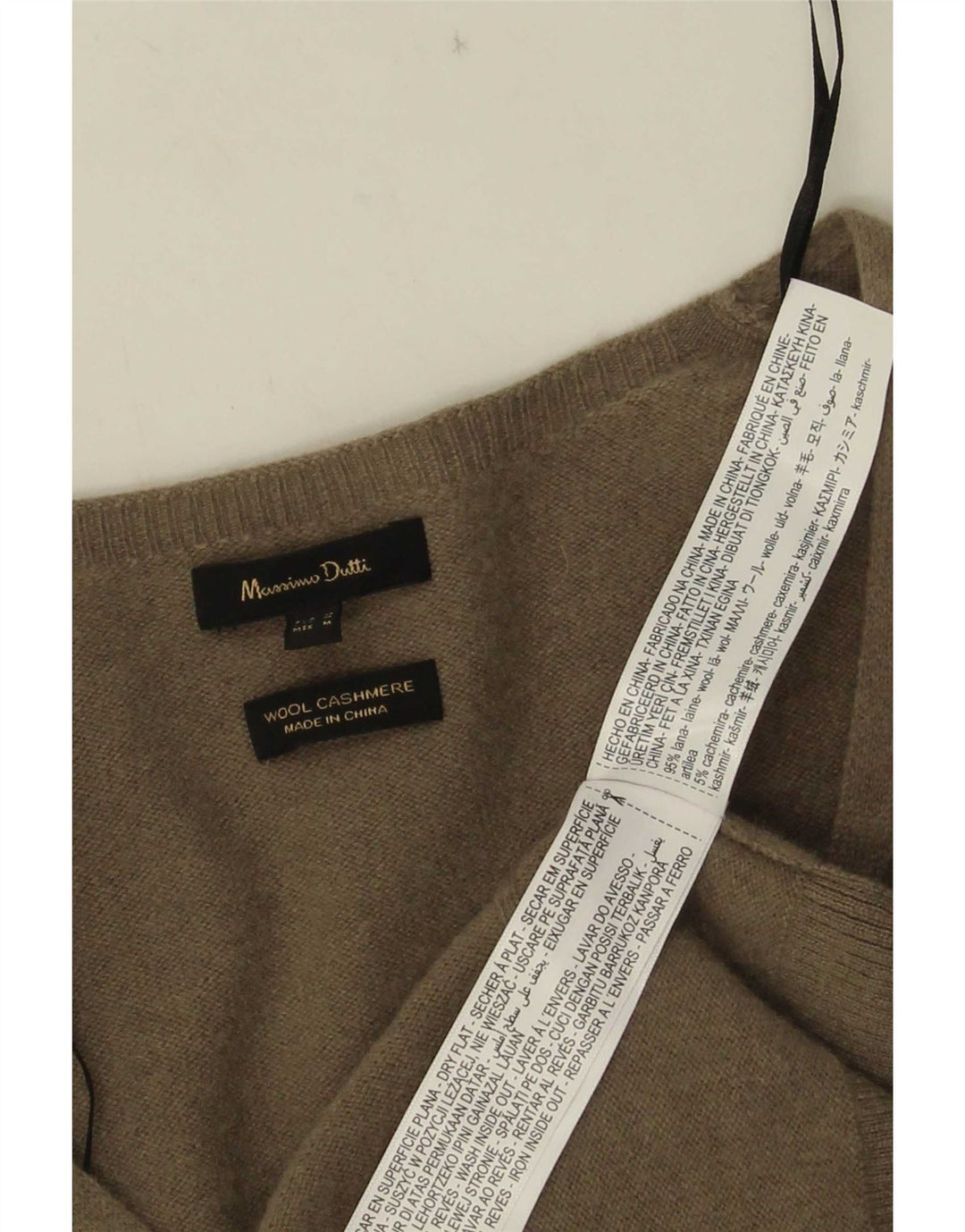 Massimo Dutti Womens Long Sleeve Jumper Dress UK 14 Medium Khaki Wool