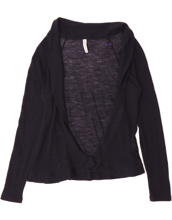 TRUSSARDI Womens Cardigan Sweater UK 14 Large Navy Blue Wool Vintage Trussardi and Second-Hand Trussardi from Messina Hembry 