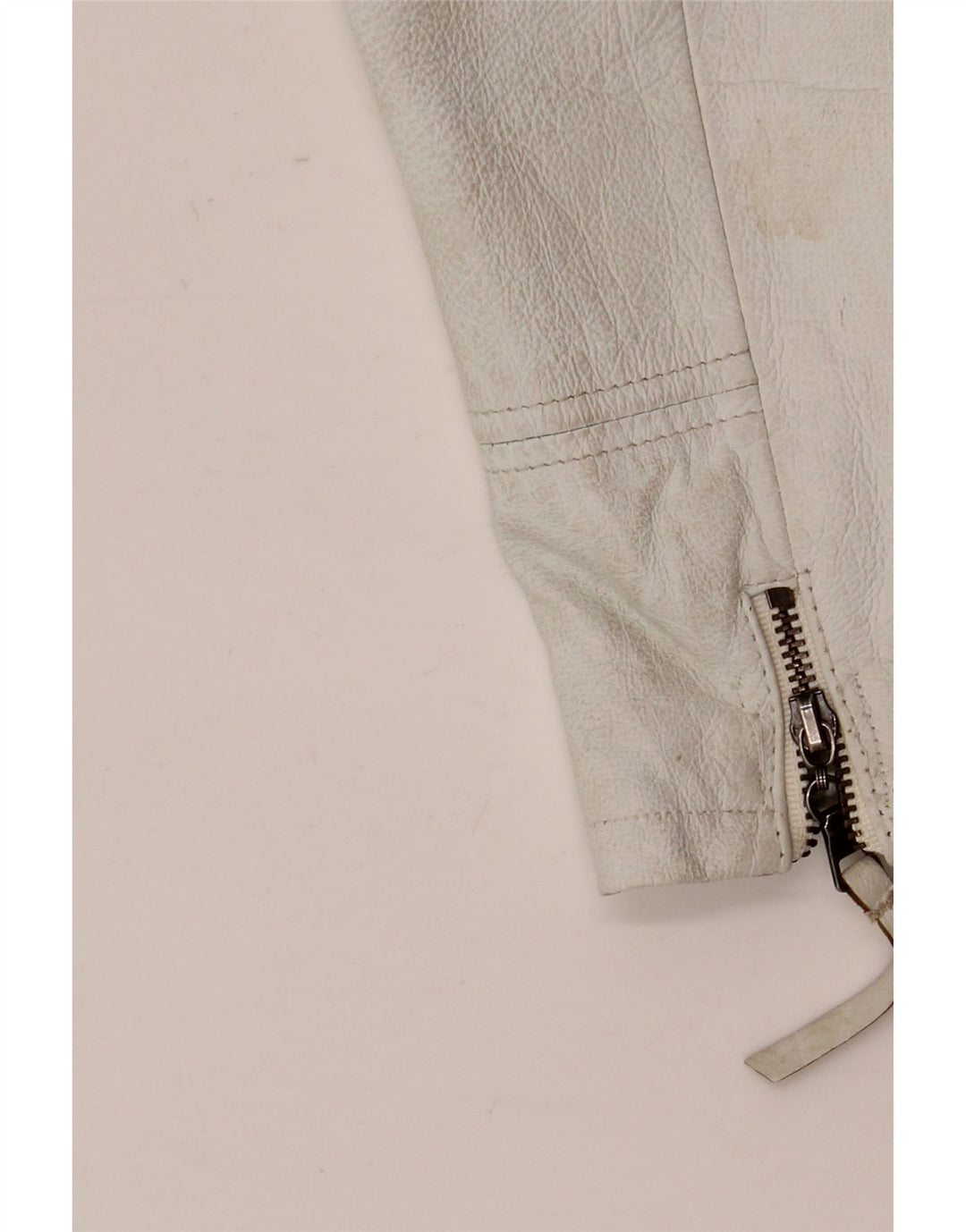 Vintage Womens Leather Jacket EU 42 Large White Leather