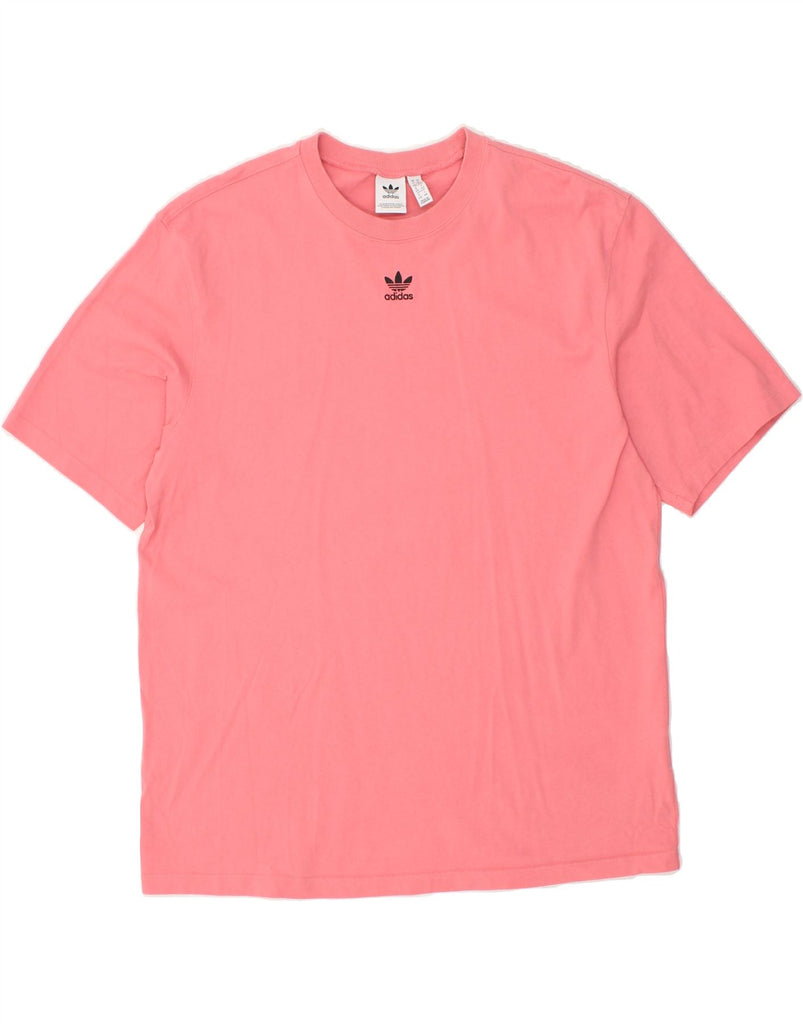 ADIDAS Womens T-Shirt Top UK 14 Large Pink Cotton Vintage Adidas and Second-Hand Adidas from Messina Hembry 