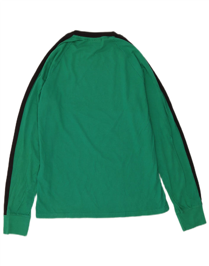 Converse Mens Top Long Sleeve Medium Green Colourblock Cotton