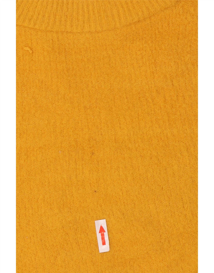 Zara Womens Crew Neck Jumper Sweater UK 14 Medium Yellow Nylon