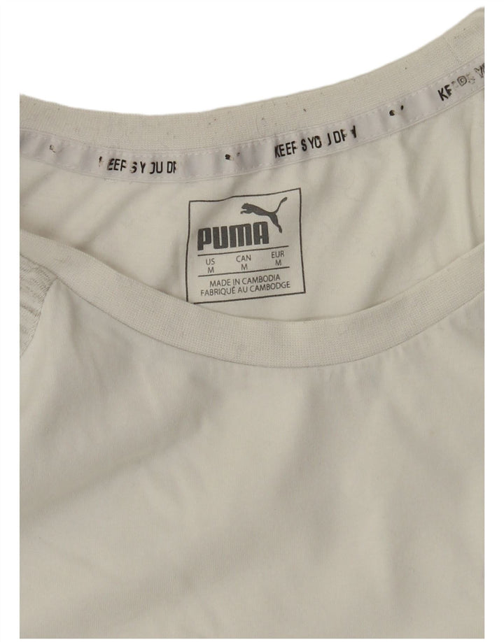 Puma Mens T-Shirt Top Medium White Flecked