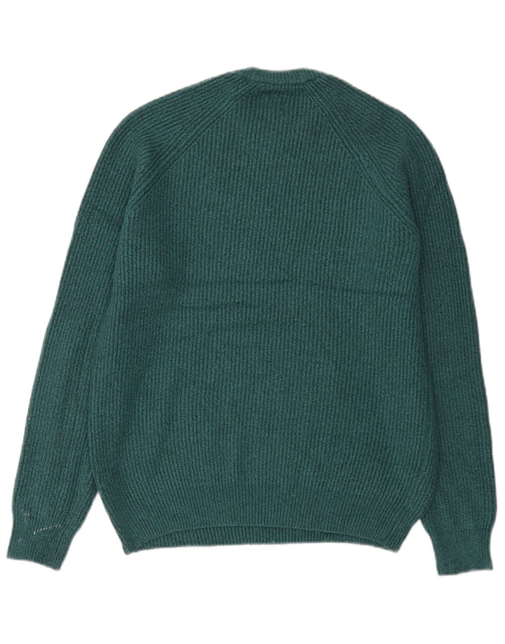 Marks & Spencer Womens Crew Neck Jumper Sweater UK 12 Medium Green