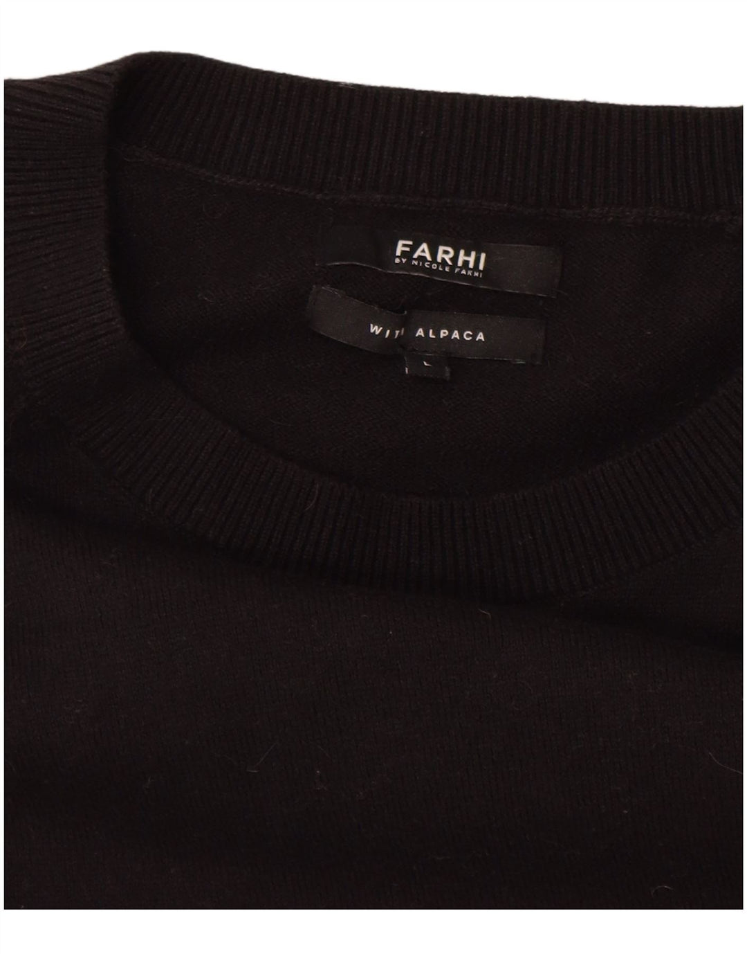 Farhi Mens Boat Neck Jumper Sweater Large Black Cotton