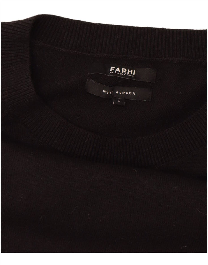 Farhi Mens Boat Neck Jumper Sweater Large Black Cotton