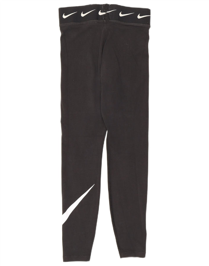 Nike Womens Graphic Leggings UK 8 Small Black Cotton