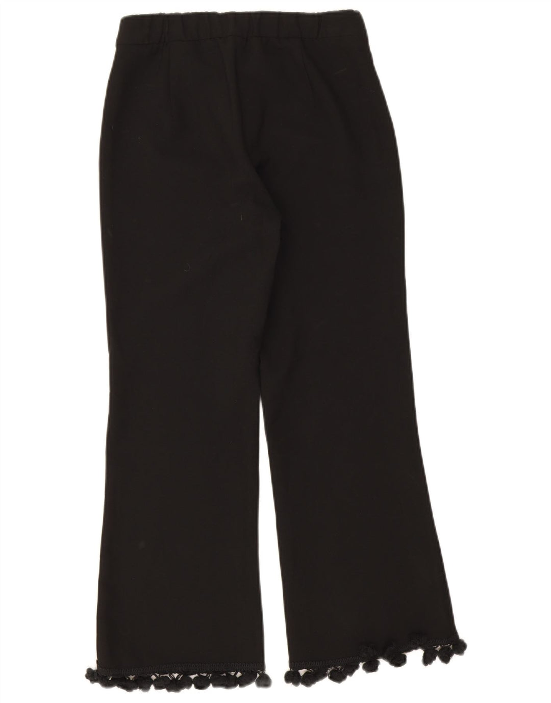 Zara Womens Bootcut Cropped Trousers XS W24 L24 Black Polyester