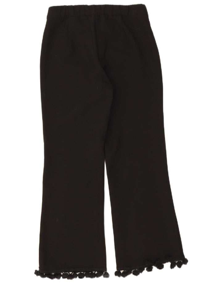 Zara Womens Bootcut Cropped Trousers XS W24 L24 Black Polyester